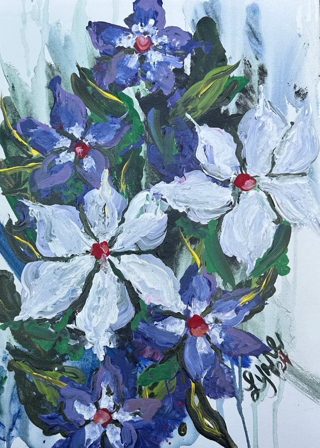 Purple and White Flowers