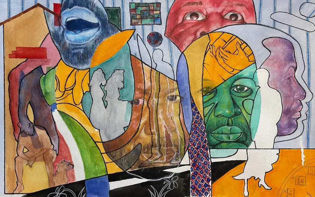 Cubist Faces Collage