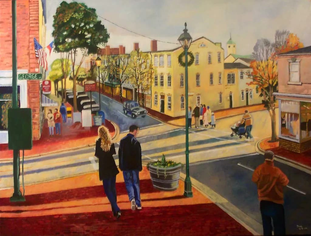 Charming Streetscape: A Vibrant Walk Through Autumn's Embrace