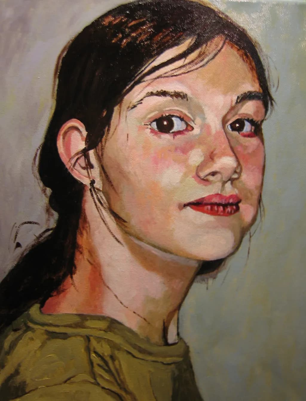 Whispers of Youth: A Realistic Portrait in Vibrant Colors