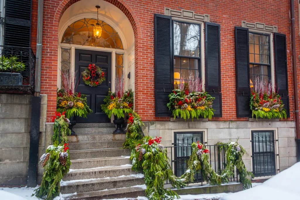 Festive Beacon Hill Doorway