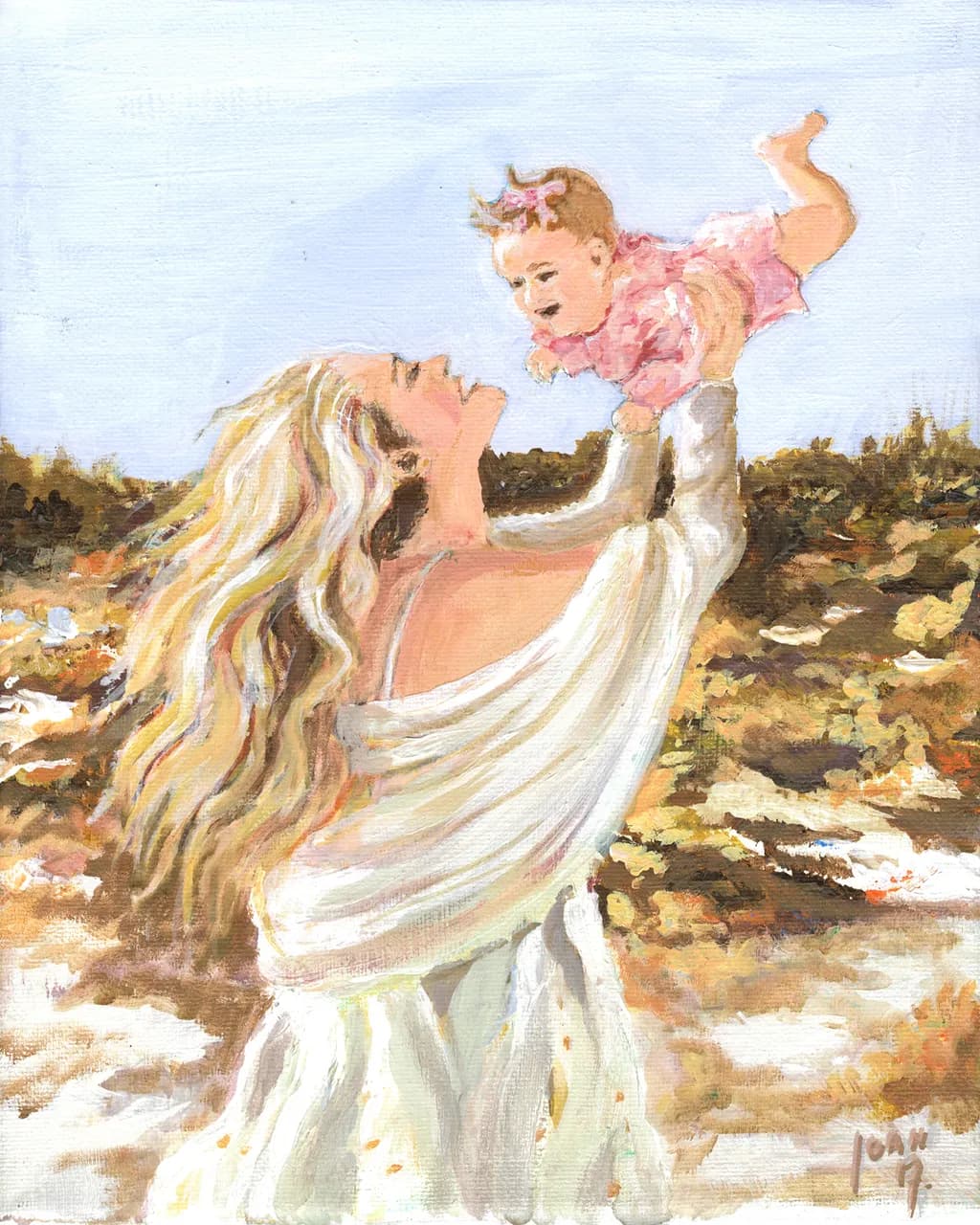 Ethereal Embrace: A Mother’s Joyful Dance with Her Child