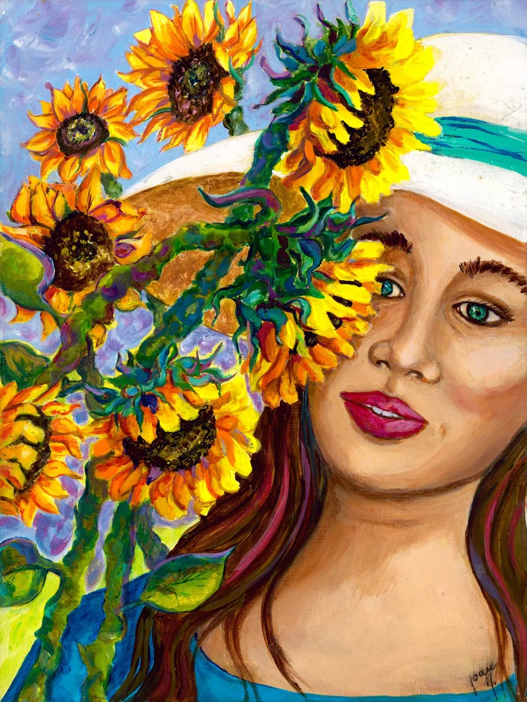 Sunlit Serenity: A Portrait of Beauty Amidst Sunflowers