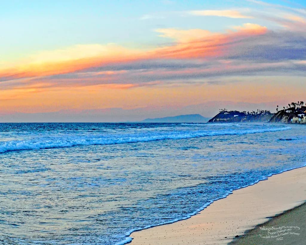 Cardiff Beach Pastel Sunset