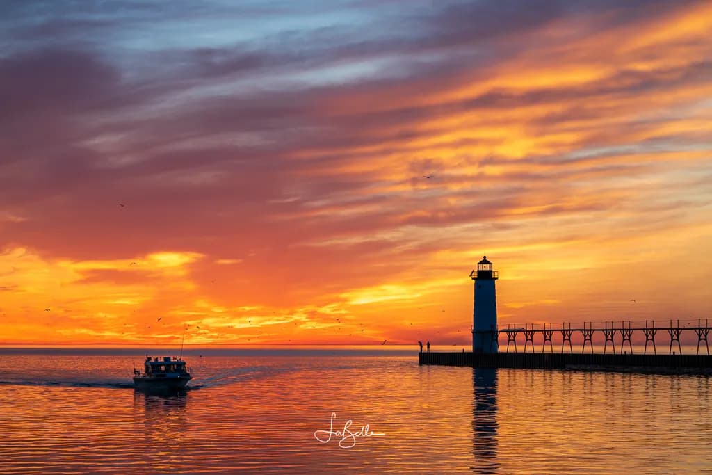 Manistee Lighthouse Sunset