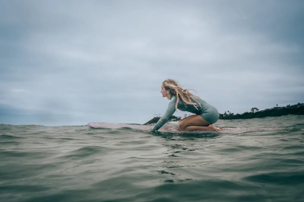 Kneeling Into Waves