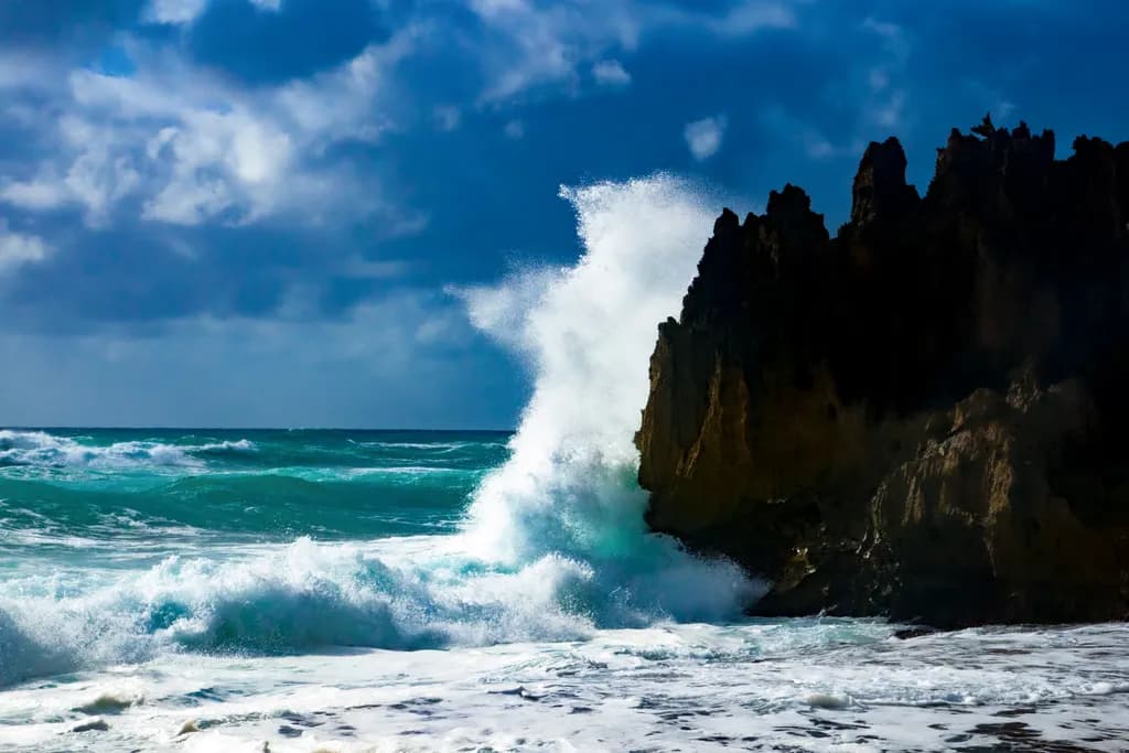 Crashing Waves: The Stormy Dance of Ocean and Rock