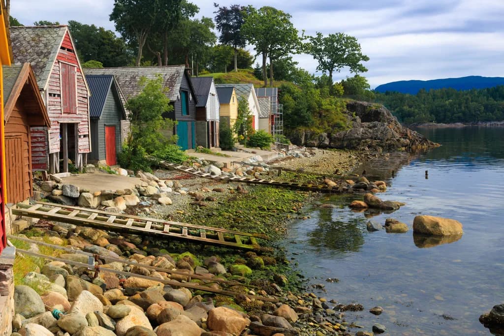 Whispers of the Shore: A Serene Coastal Village at Dusk