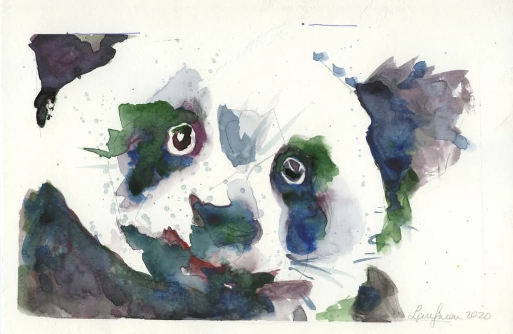 Whimsical Panda: A Splash of Colorful Serenity in Watercolor Art