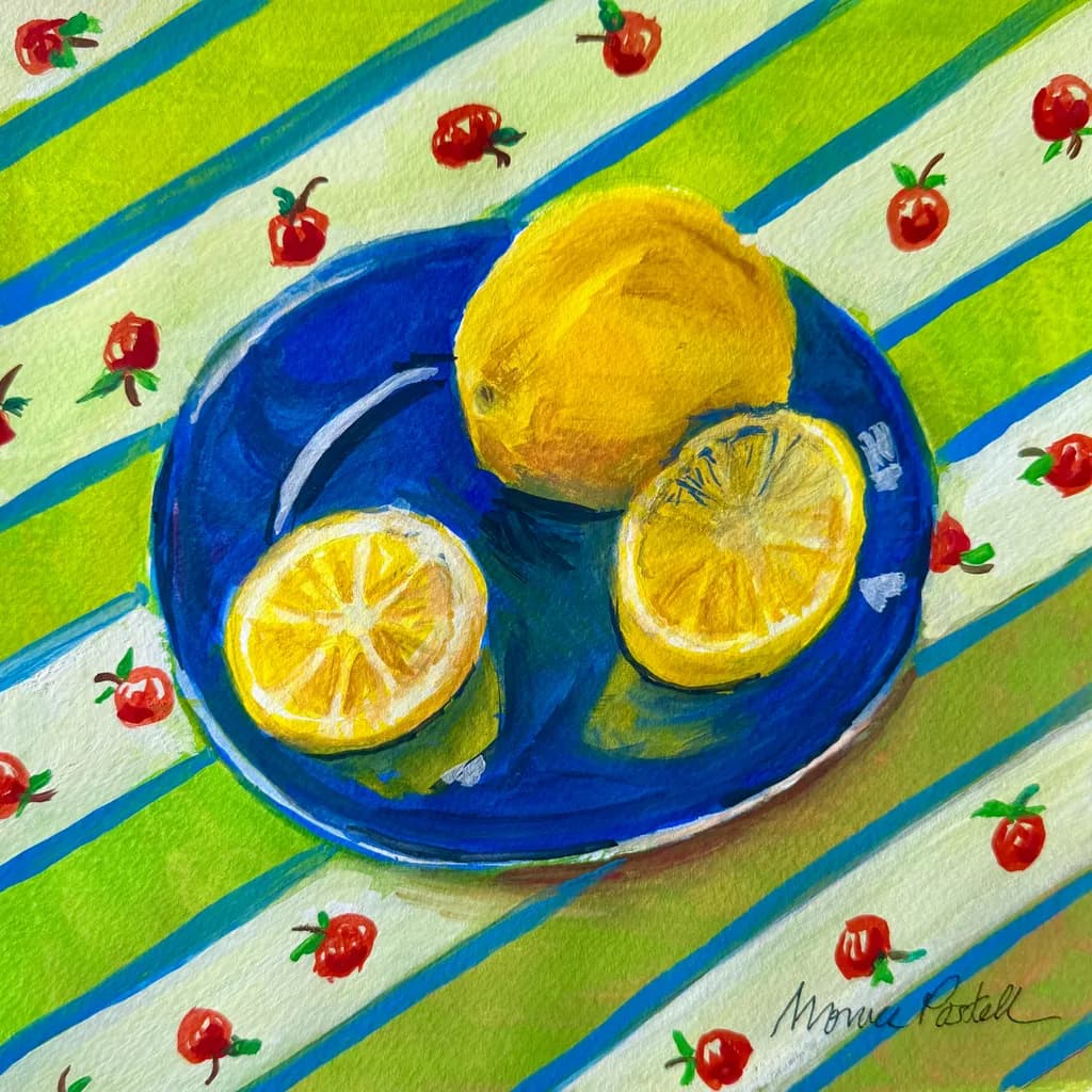 Lemons on Blue