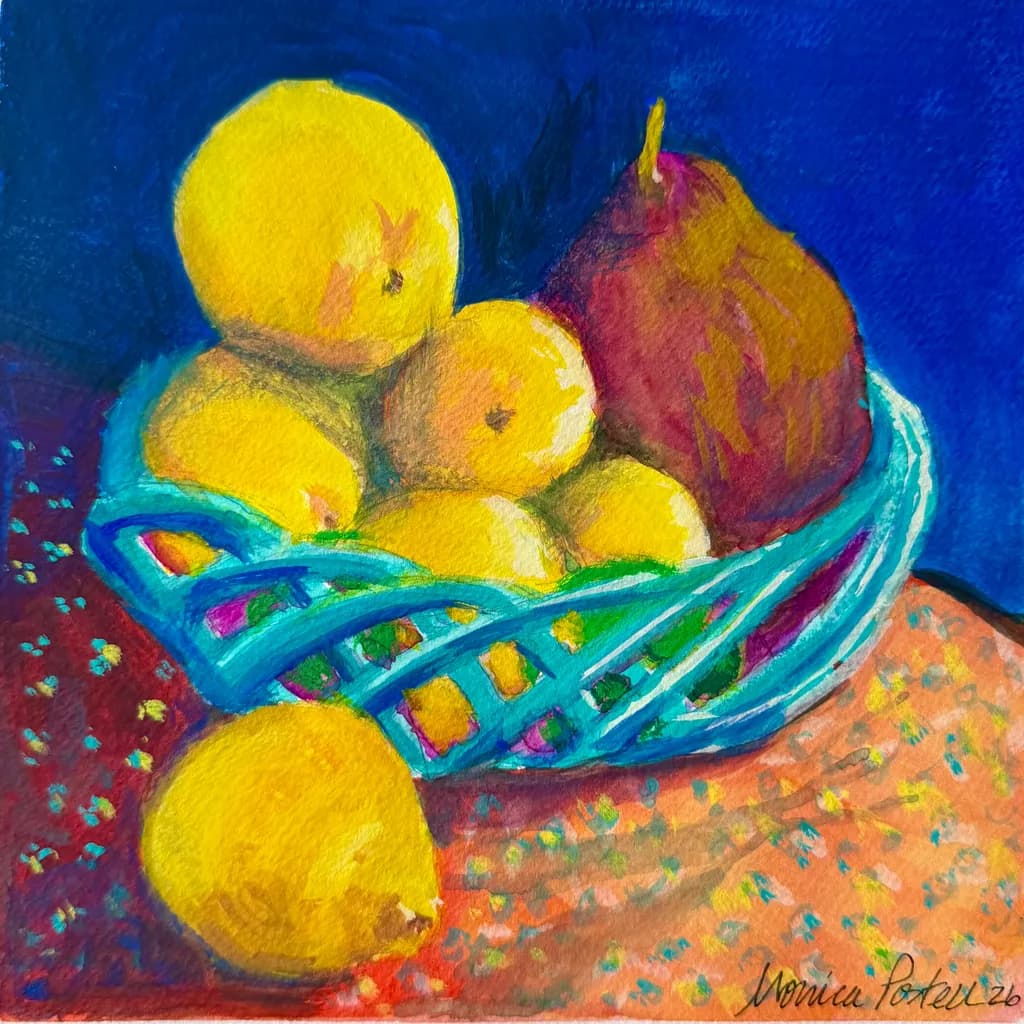 Lemons and a Lone Pear in Carey's Bowl
