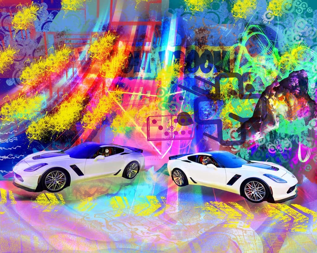 Panda and Red Panda Corvette Cruise