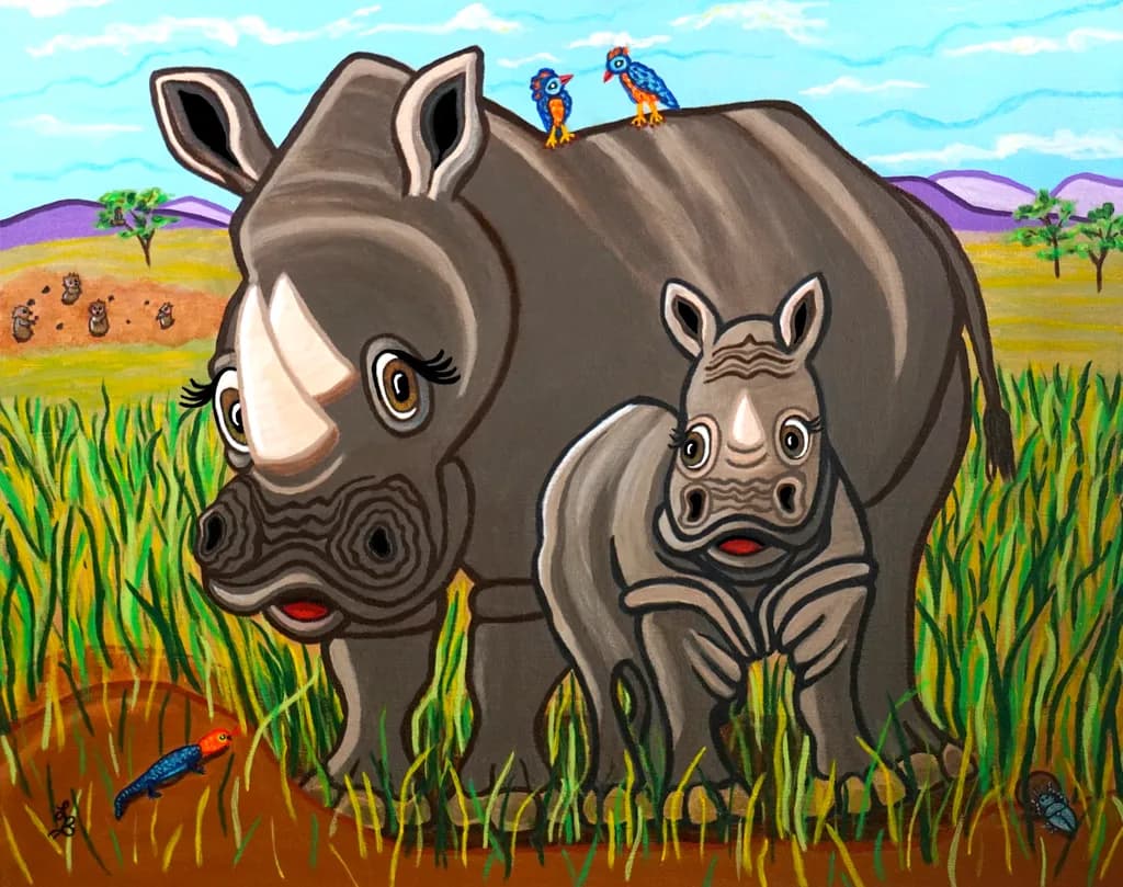 Rhino Mama and Calf