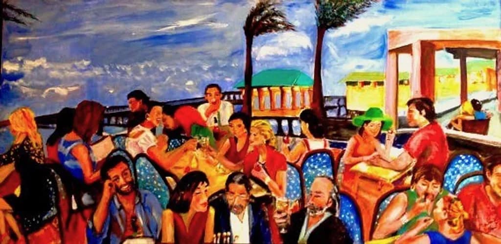 Beach Dining Scene