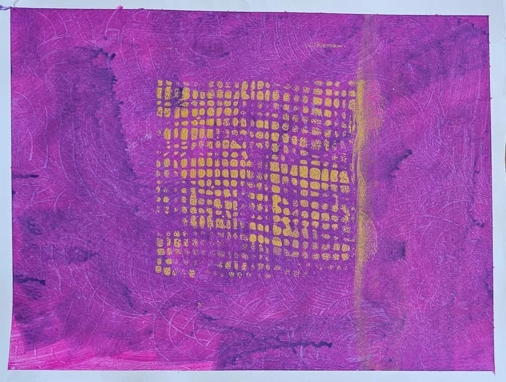 Golden Grid on Magenta