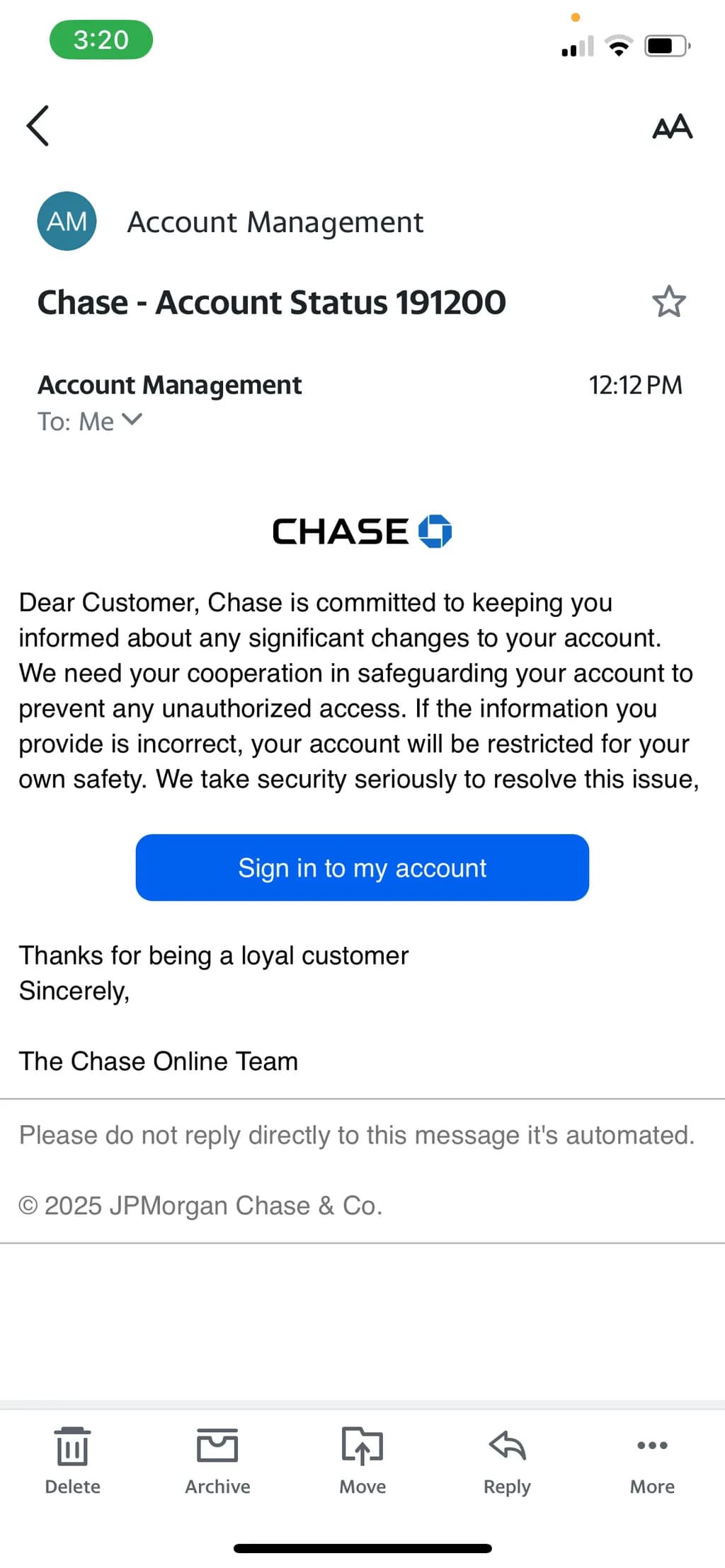 Account Security Update