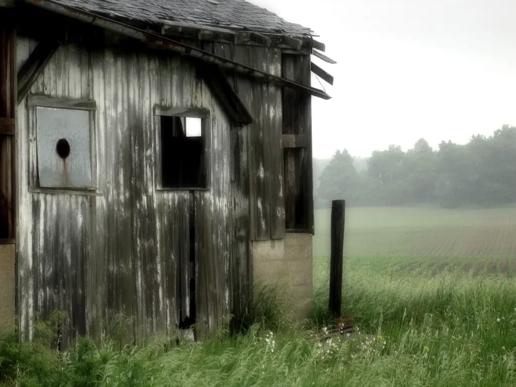 Barn in the Mist