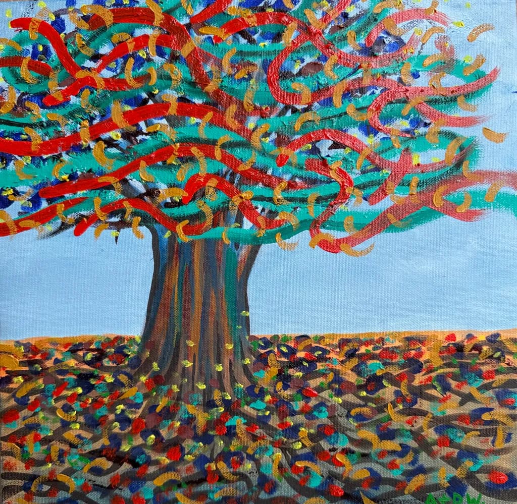 Whispers of Autumn: A Vibrant Tree's Journey Through Color and Change