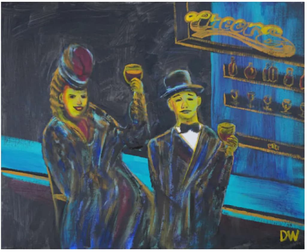 Cheers to the Night: A Retro Celebration at the Bar