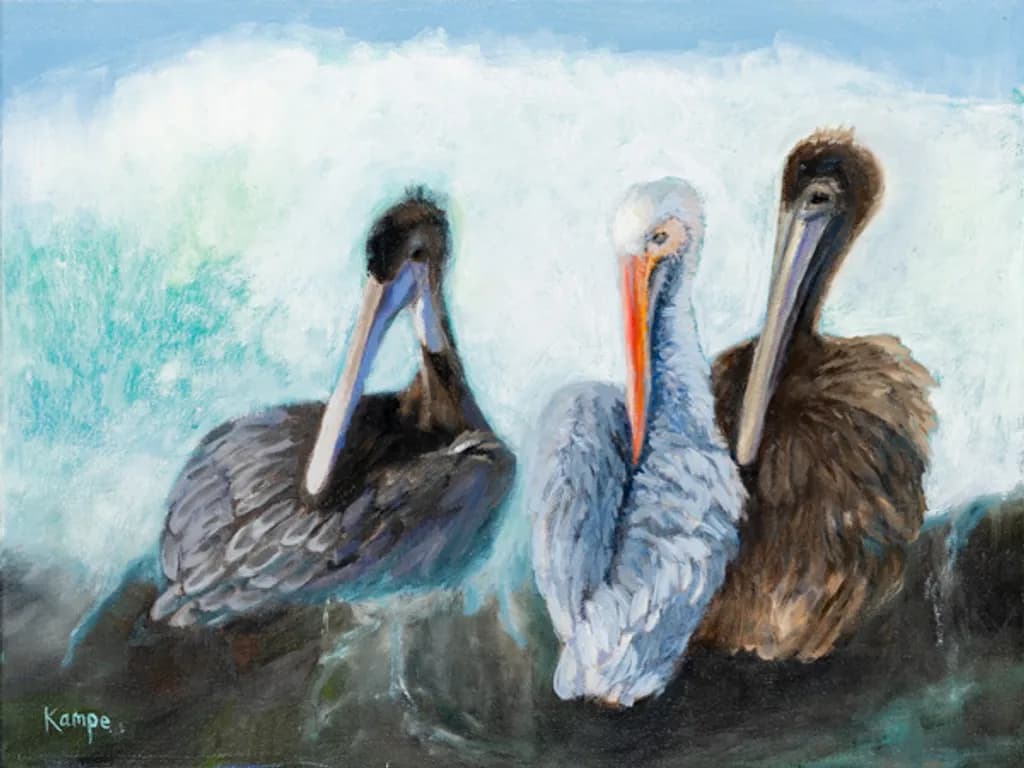 Three Pelicans Resting