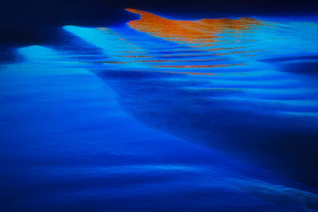 Whispers of Blue: A Serene Dance of Light and Water