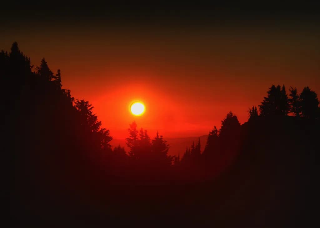 Crimson Dusk Pines