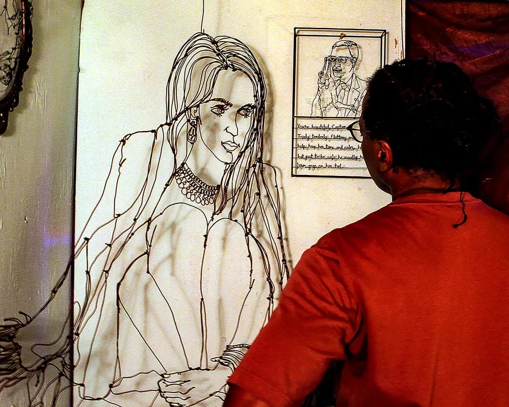 Admiring Wire Portrait