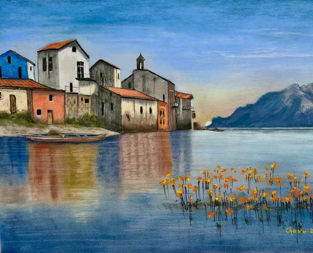 Coastal Village Dusk