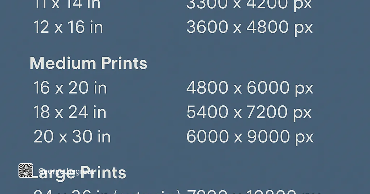 Printing Size Guide by Georgethegreat