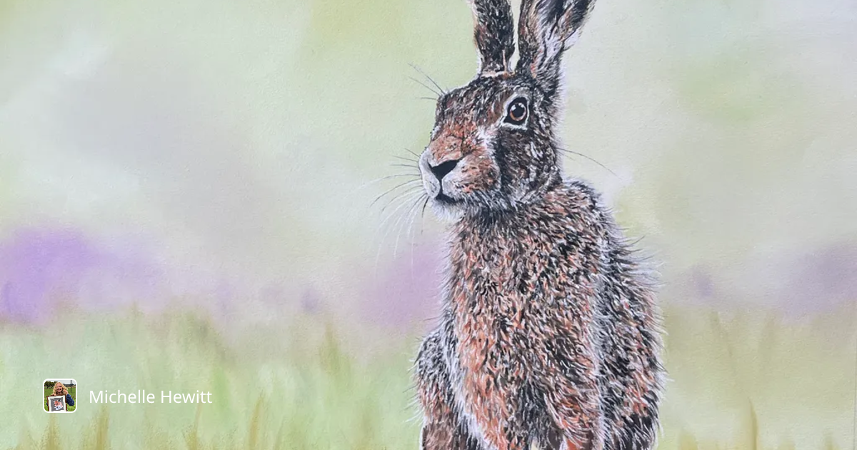 Whiskered Wonder: A Portrait of Nature's Graceful Rabbit by Michelle Hewitt